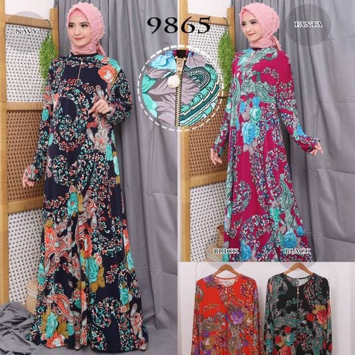 Baju Gamis Wanita Jersey Jumbo Ukuran 4L 6L