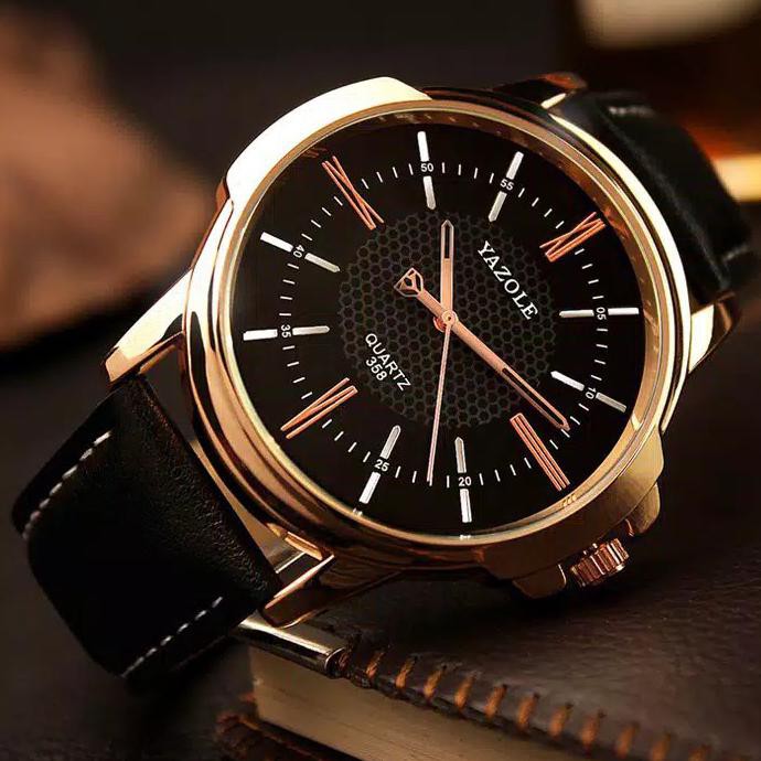 Yazole 358 Jam Tangan Casual Quartz Analog Dial Bulat Luminous Anti Air-Jam Tangan Bisnis Yazole 358