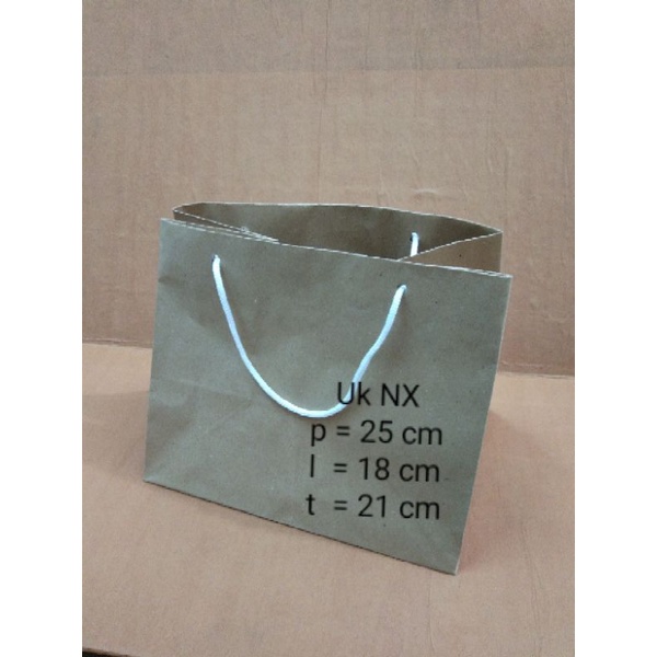 

Paper Bag NX 25X18X21 Kraft || Kemasan Souvenir Goody Bag Hampers