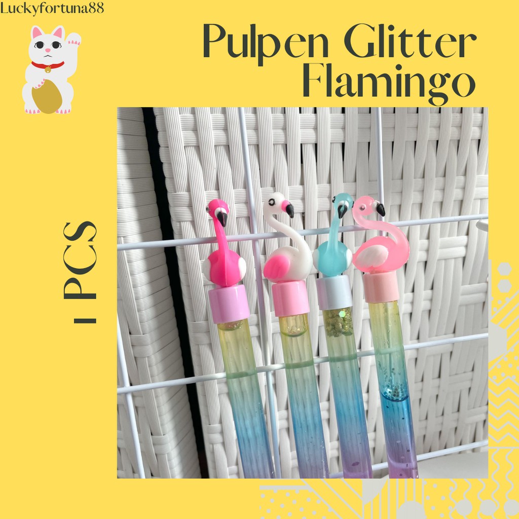 

[LuckyFortuna88] pulpen glitter flaminggo pen glitter flamingo pulpen bentuk binatang cantik murah lucu unik kado pen alat tulis kantor alat tulis sekolah