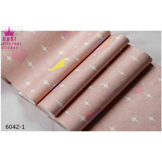 Wallpaper Dinding Sticker 6042-1 / Wallpaper Sticker PVC Uk. 9mx45cm