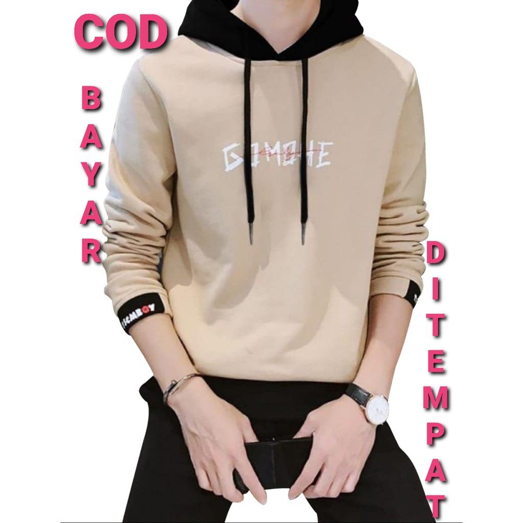 VIGOOO (1KG BISA 4PCS) SWEATER PRIA LENGAN PANJANG GOMOHE / HOODIE PRIA LENGAN PANJANG BAHAN FLEECE