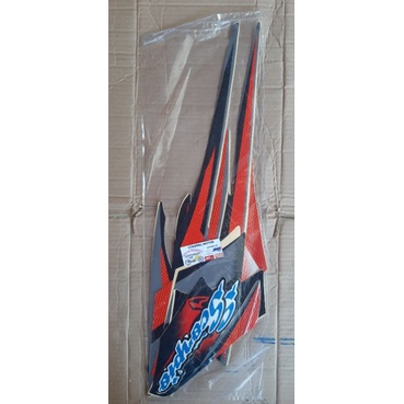 STIKER STRIPING LES BODY MOTOR YAMAHA SCORPIO STEKO G 2003 2004 HITAM MERAH TANGKI KOTAK