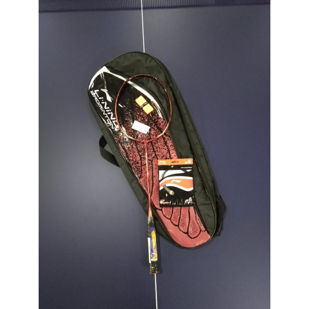 RAKET BADMINTON LINING SS-88 PLUS RED/BLK+AP-6+T.GRIP+2 ZIP 304-4