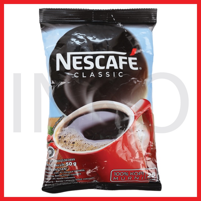 

NESCAFE CLASSIC KOPI MURNI 25 CANGKIR POUCH 50GR