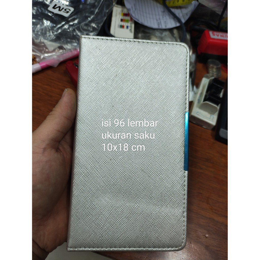 

agenda saku silver sintetis 10x 18 cm isi 96 lembar import