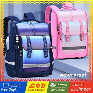 WWH26 Tas Anak Sekolah SD Ransel Flap Zip Model Backpack Impor MKT