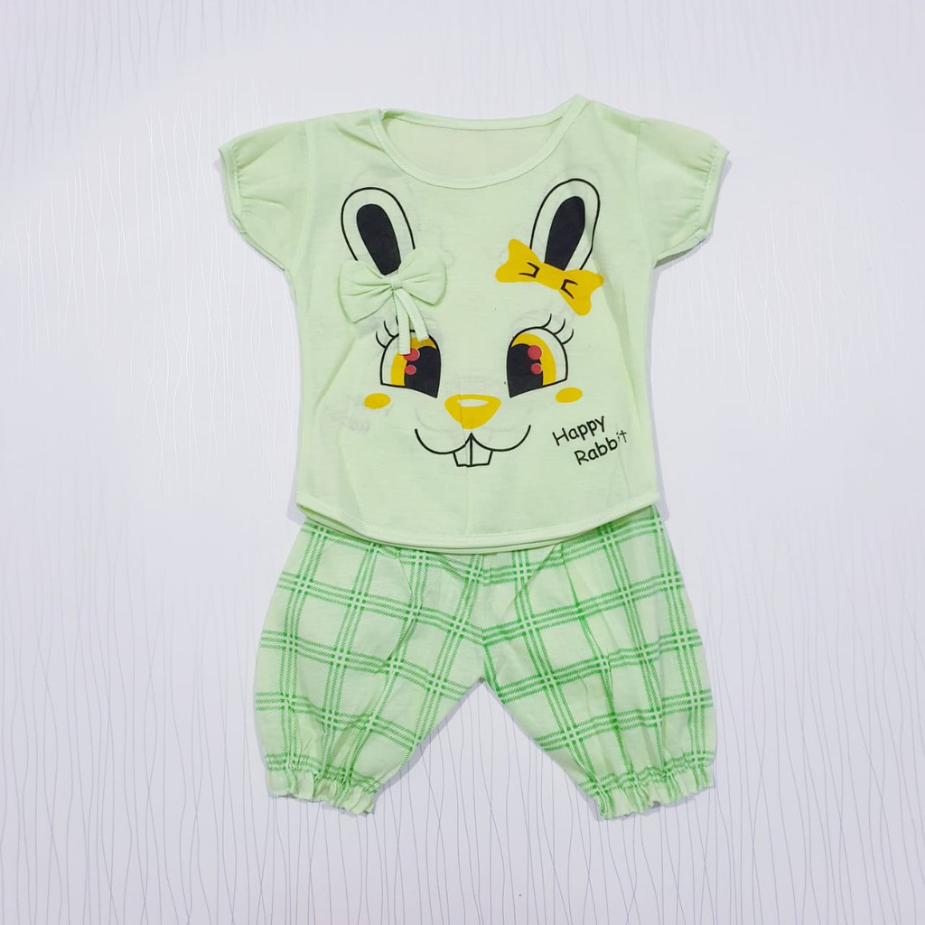 setelan anak perempuan usia 0-12 bulan joger bunny baju bayi