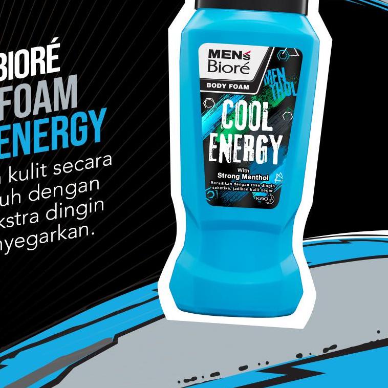 ♛ Men's Biore Body Foam Cool Energy Botol 250 ml + Refill 450 ml ☑