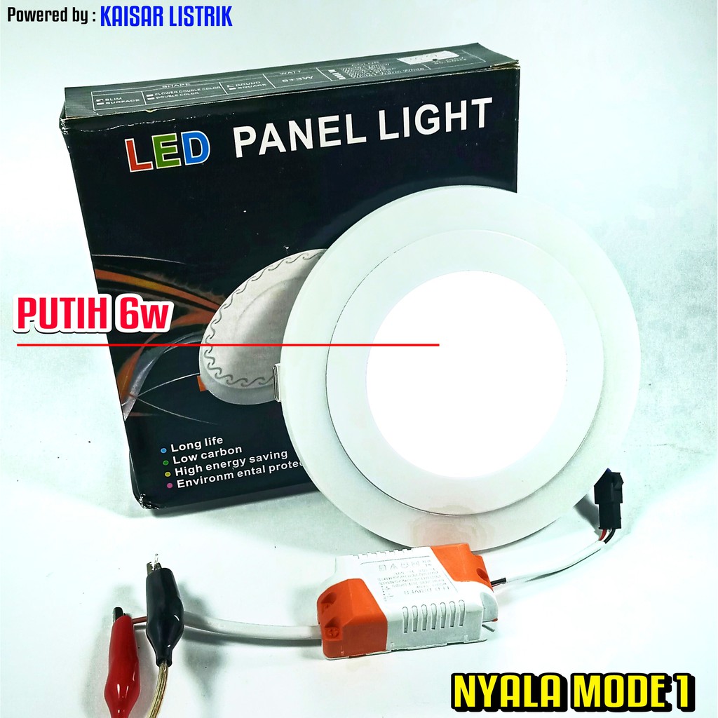 Downlight 2 Warna 6w + 3w Lampu Biru dan Putih Panel LED 3.5 inch Down Light 6+3w PREMIUM PVC Gypsum