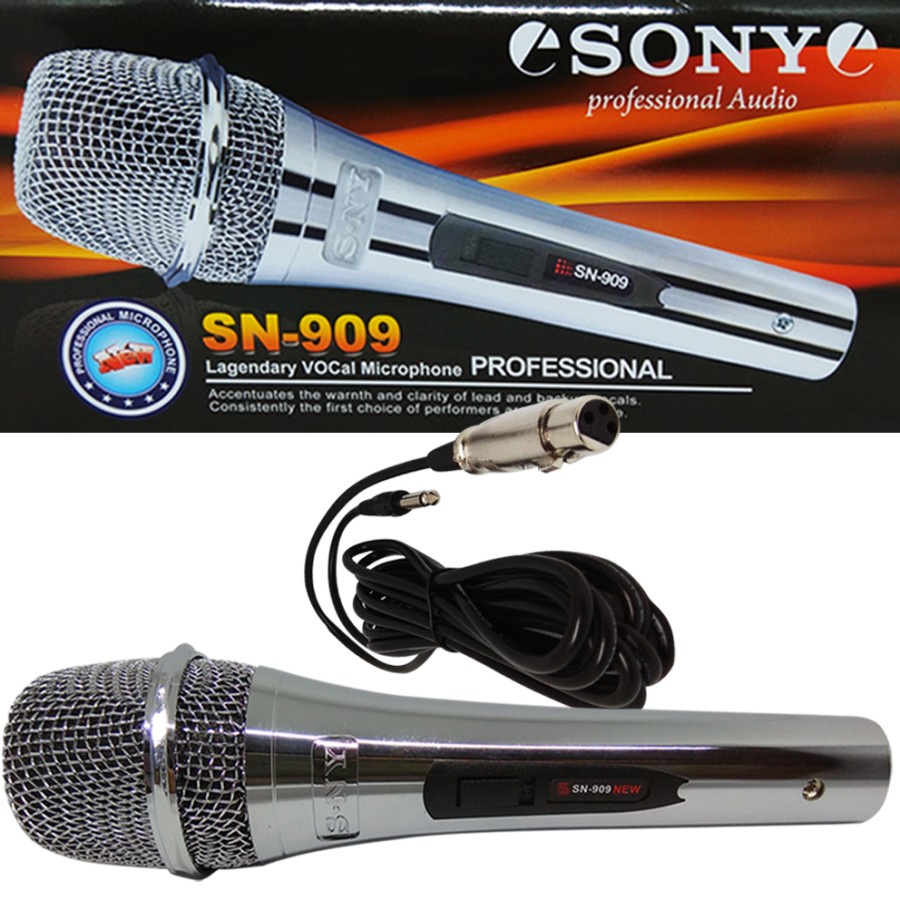 Promo COD!!! Microphone Sonnyy SN-909 Mic Kabel Bisa Untuk Karaoke Dan Acara Bahan Stainless Steel Berkualitas Terbaik