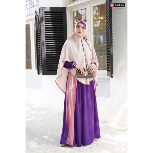 SET GAMIS SYAR'I AULIA FASHION ASLI ORIGINAL TERBARU NOVEMBER NEW QAMEELA DARK VIOLET