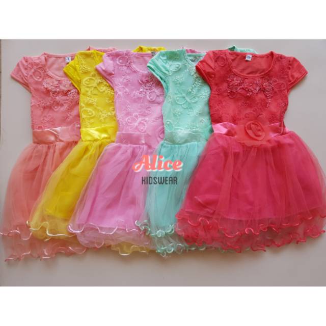 Rose dress / dress pesta anak / kids party dress