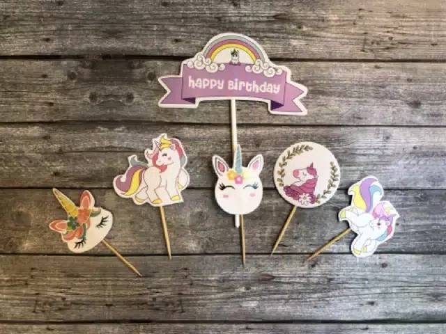 TOPPER CAKE KARAKTER L0L UNICORN PONY AVENGERS TAY0 TOPPER TART HIASAN KUE ULANG TAHUN ANAK