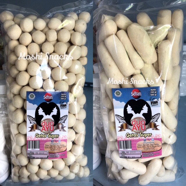 

Getes Bangka Super Duo Ayu 250gr / Getas Ikan Seto Kretek Kerupuk Pilus Asli Bangka / Moshi Snacks