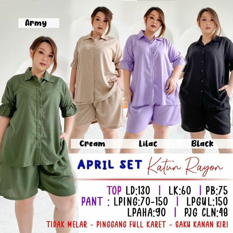 Setelan Wanita jumbo Set Lengan Pendek dan Celana Pendek Wanita Stelan Jumbo Wanita