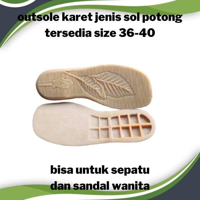 alas bawah sepatu sandal wanita - jenis sol potong