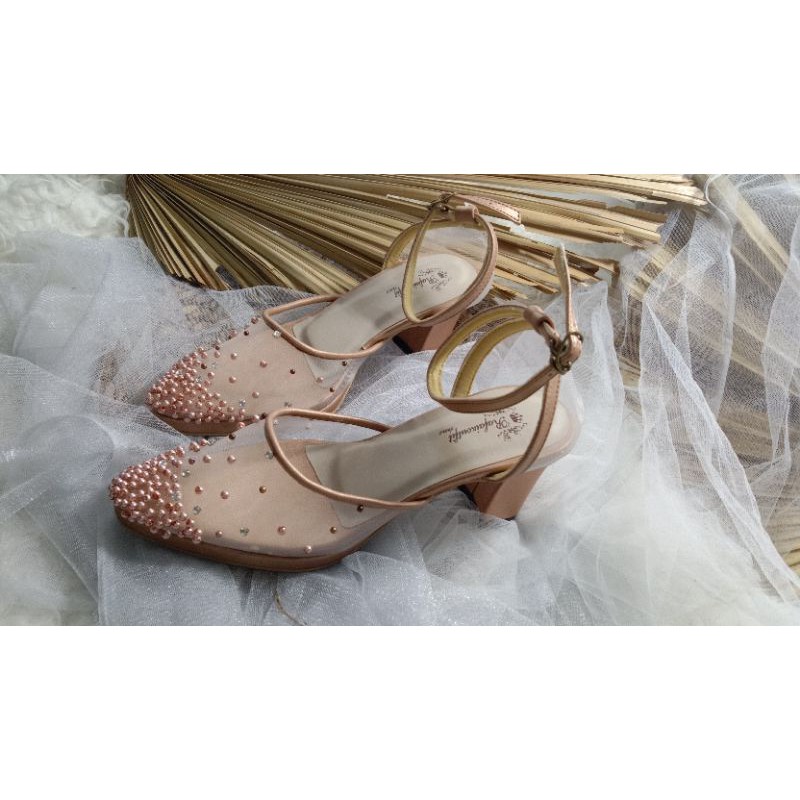 sepatu Akila rosegold sepatu wanita cantik sepatu.wedding cantik