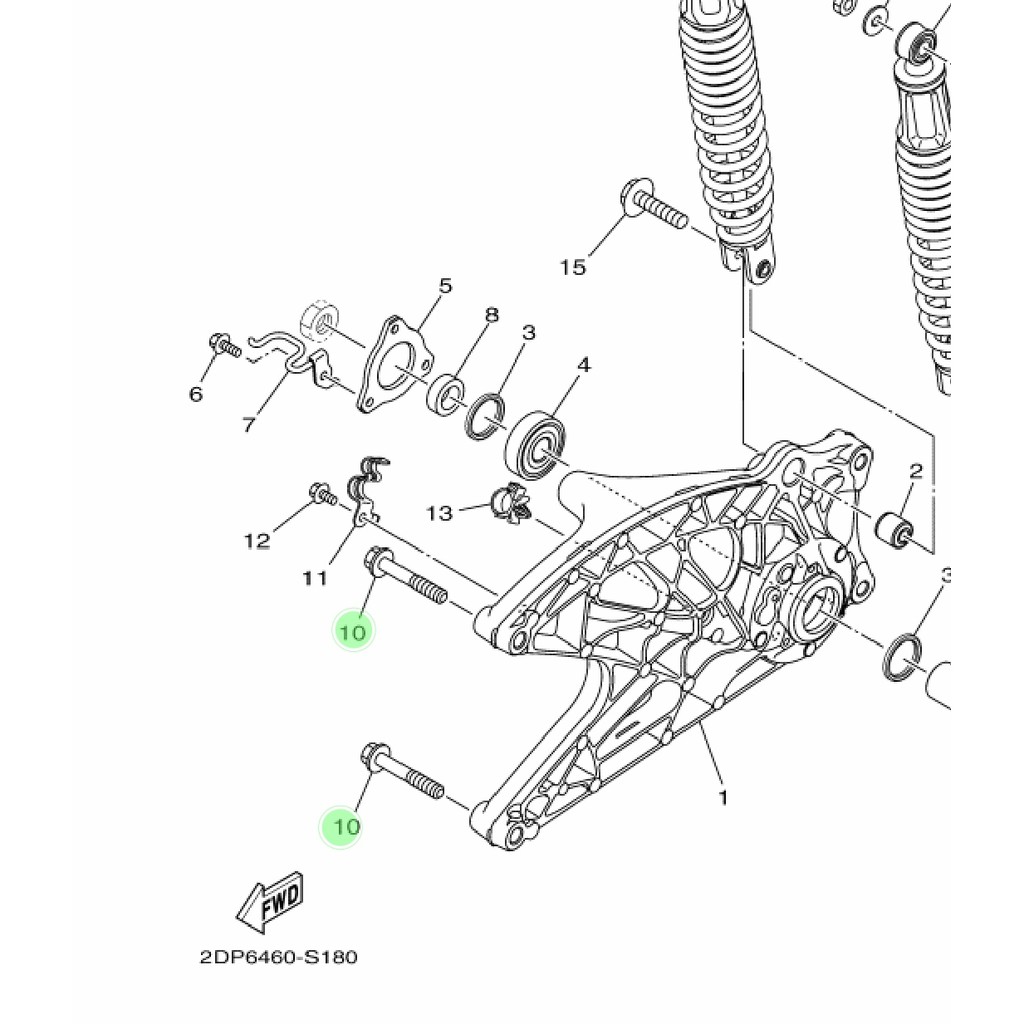 BAUT KNALPOT ATAS SWING ARM FORK NMAX N MAX AEROX 155 LEXI ORIGINAL YGP 95812-10060