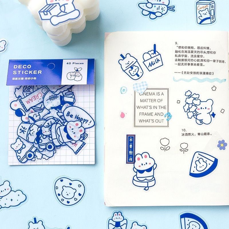 

Washimoshi Sticker Aesthetic PVC Cute Bear Cartoon Design