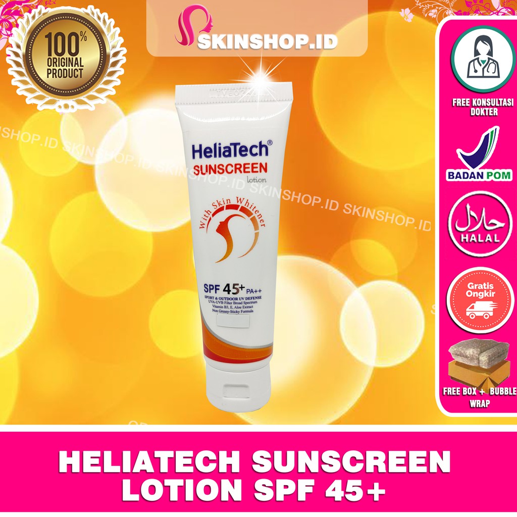 HeliaTech Sunscreen Lotion SPF 45+ 30gr Original / Tabir Surya BPOM Aman