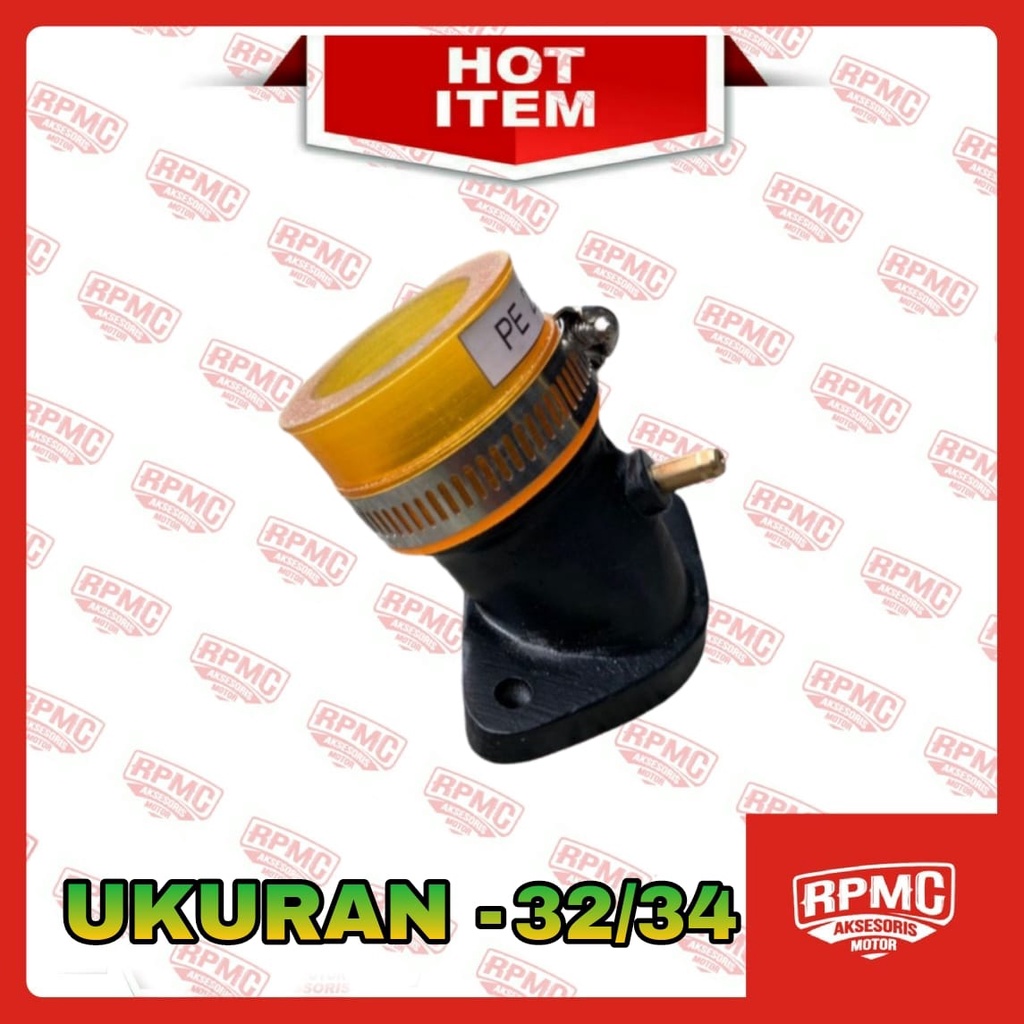 INTAKE MANIFOLD INTEK MANIPOL JUPITER MX PE PWK 24 26 28 30 32 34 38 40 KARBU KARBURATOR INSULATOR NJMX 135 OLD TEFLON TEPLON AWET KUAT AIRSTRIKE SUDCO KEIHIN CUSTOM-MX-PE 32/34