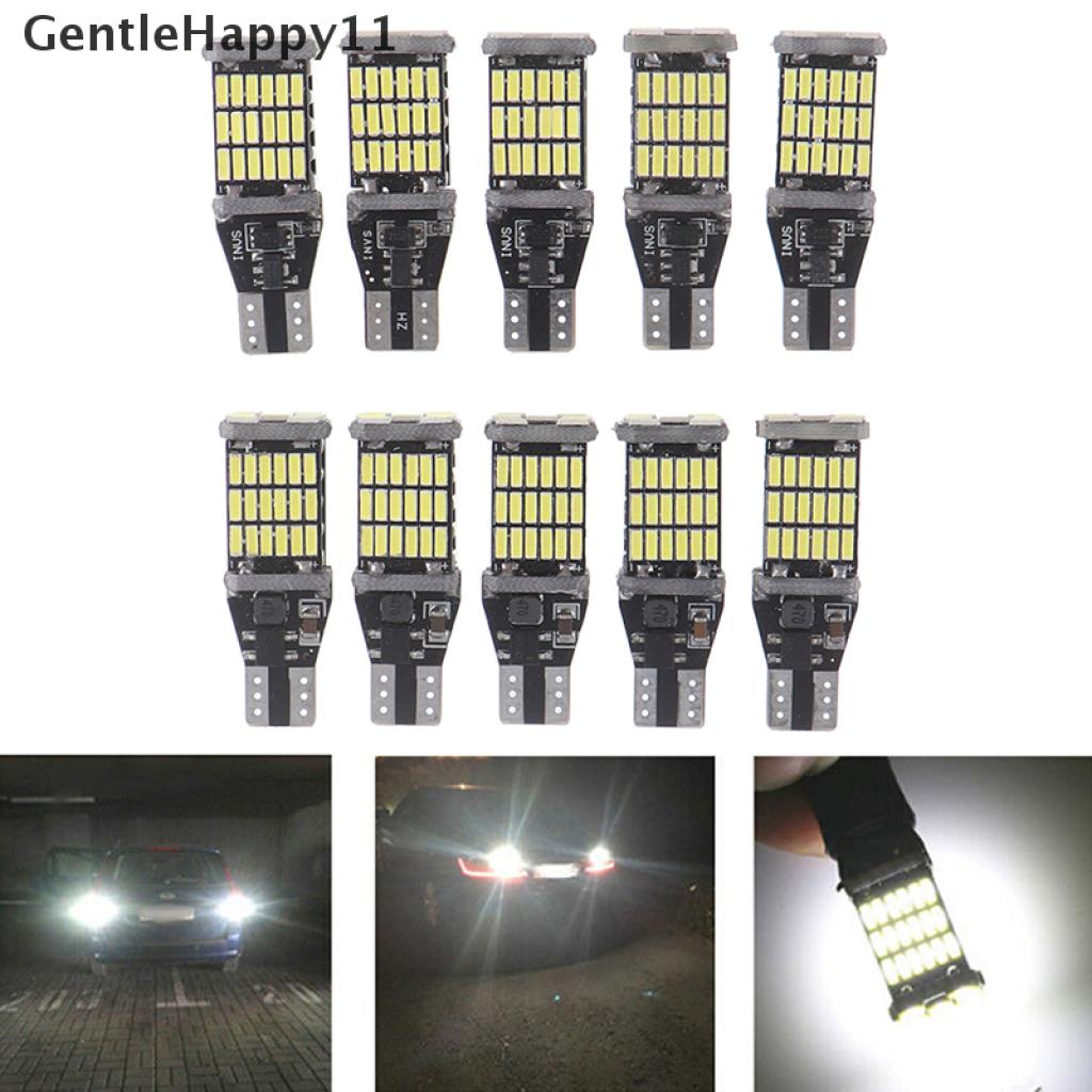 Gentlehappy 10Pcs Putih 45pl 4014t15 W16W LED Mobil Reverse Back Light Bulb 6000K