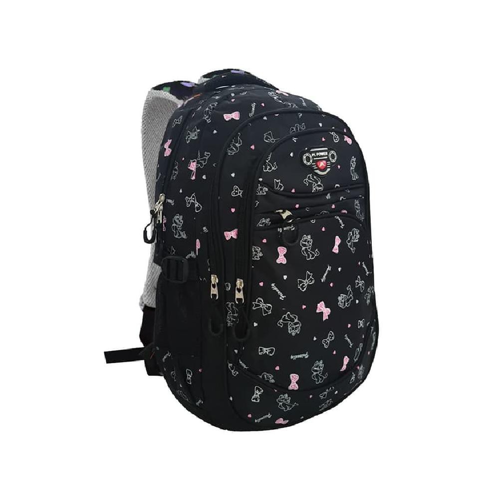 POLO POWER Import Tas Wanita Tas Ransel Laptop Tas Sekolah Ori - Black