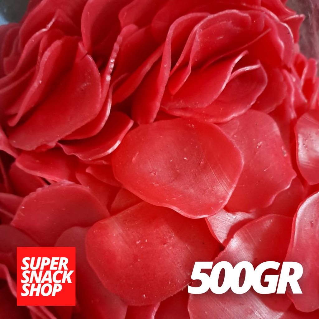KERUPUK SEBLAK MENTAH / KRUPUK KERING / ANEKA KERUPUK / ANEKA KERIPIK BAWANG 500GR PINK BAWANG