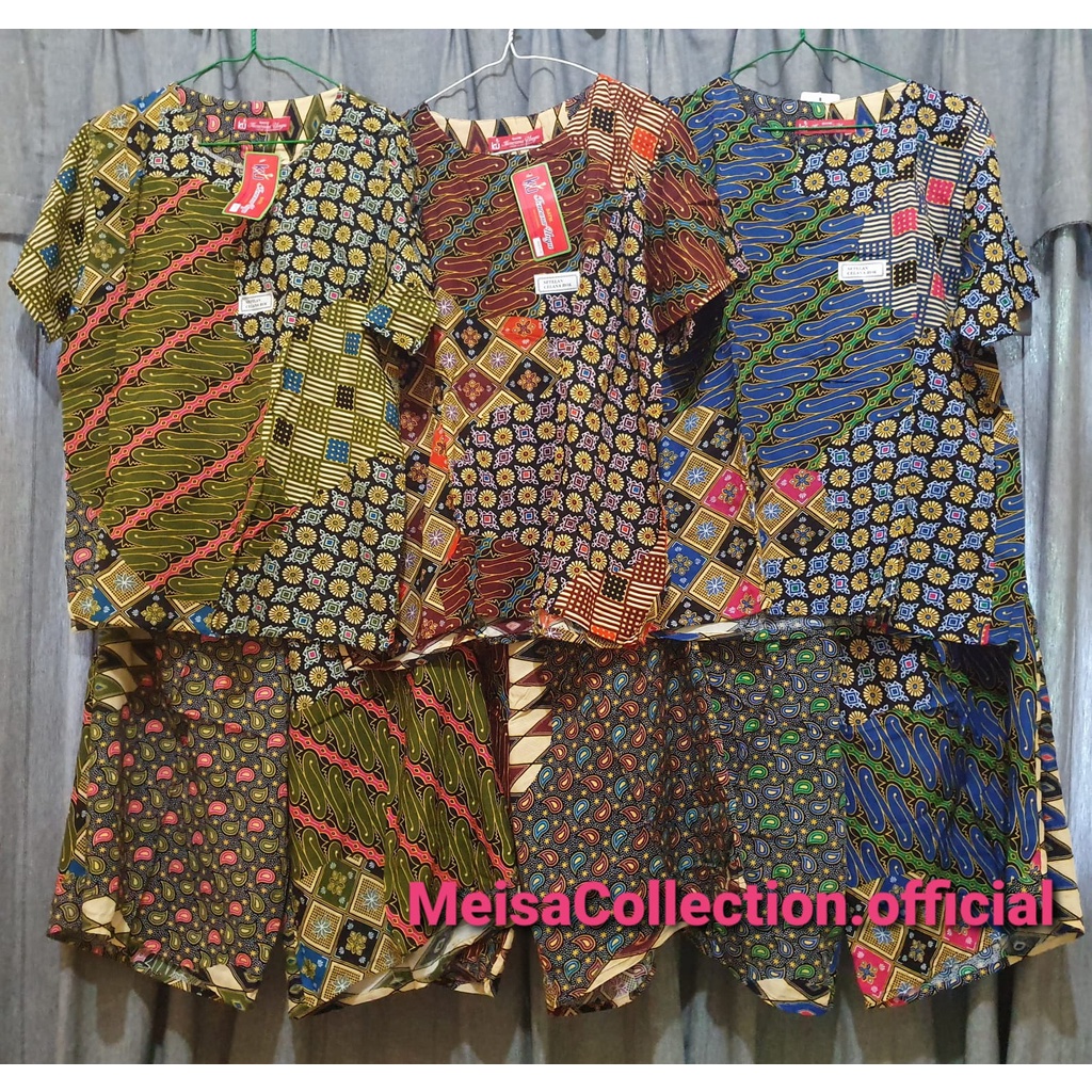 Baju Tidur Batik Kencana Ungu | Setelan Pendek