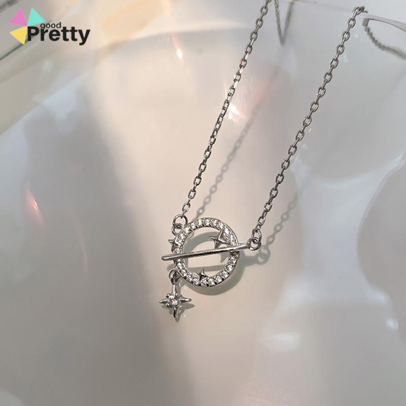 Planet Kalung Wanita Ringan Mewah Desain Niche Flash Diamond Temperamen Pacar Super Lembut - PD