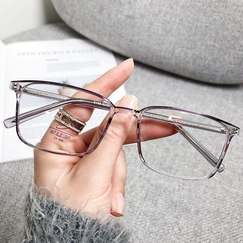 Eeyeglasses Anti Raidiation TR90 Rectangle Color Frame Eyeware Replace Lens For Women Men