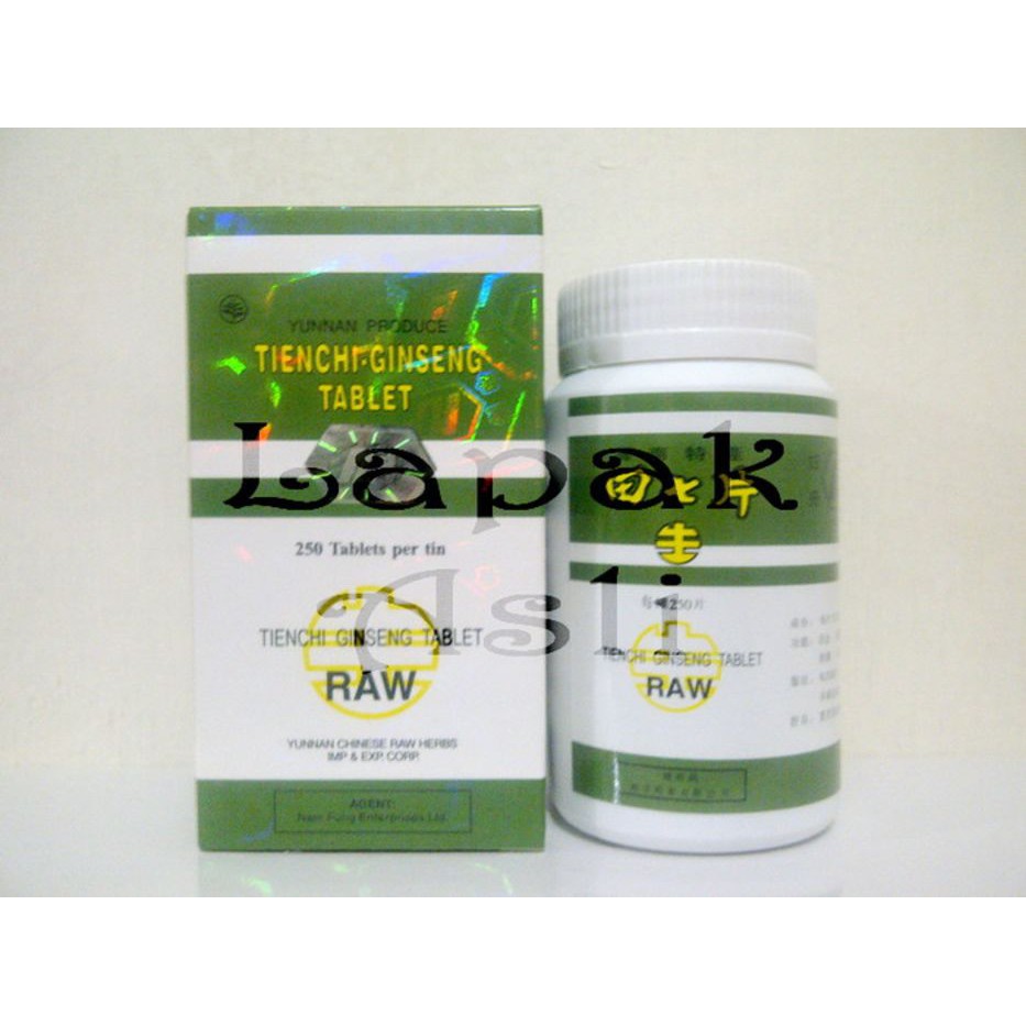 OBAT CINA OBAT KOLESTEROL MELANCARKAN PEREDARAN DARAH Tienchi Ginseng Tablet RAW ( Raw 250 Tablet )