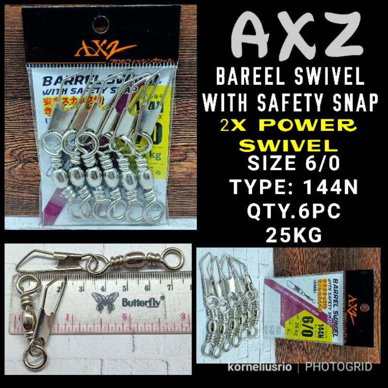 AXZ BARREL SWIVEL WITH SAFETY SNAP SIZE 6/0 KILI BITING KILI PENITI KILI AXZ KILI PANCING KILI KUAT