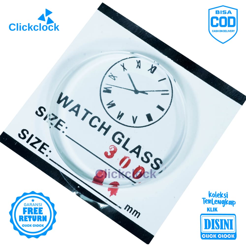 Kaca Jam Kaca Bahan Watch Glass PNC-300 Murah 3 cm