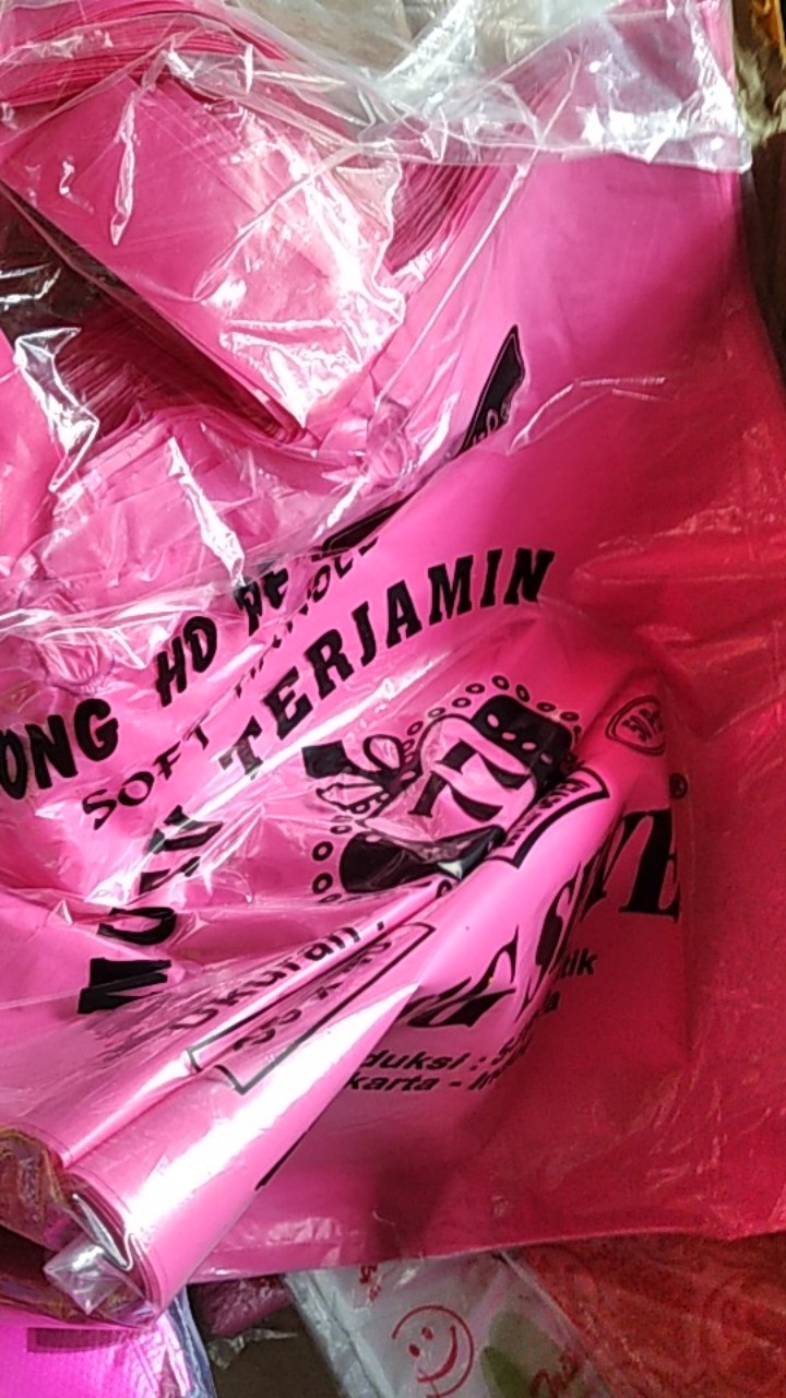 Kantong Plastik  Soft Handle Polos 1pak Isi 50pcs