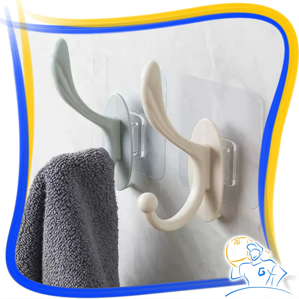 Gantungan Tempel Hanger Wall Hook Baju Handuk Holder Kunci Multifungsi