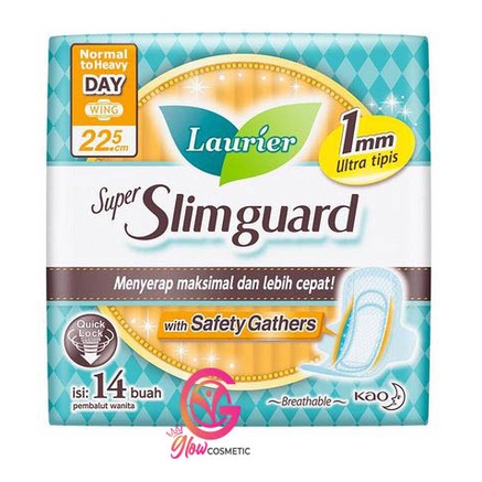 Laurier Super SlimGuard Day with Gathers 22.5 cm wing (isi14)