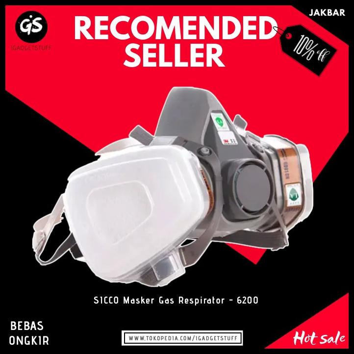 3M Masker Gas Respirator Masker Cat Masker Lab - 6200 3M