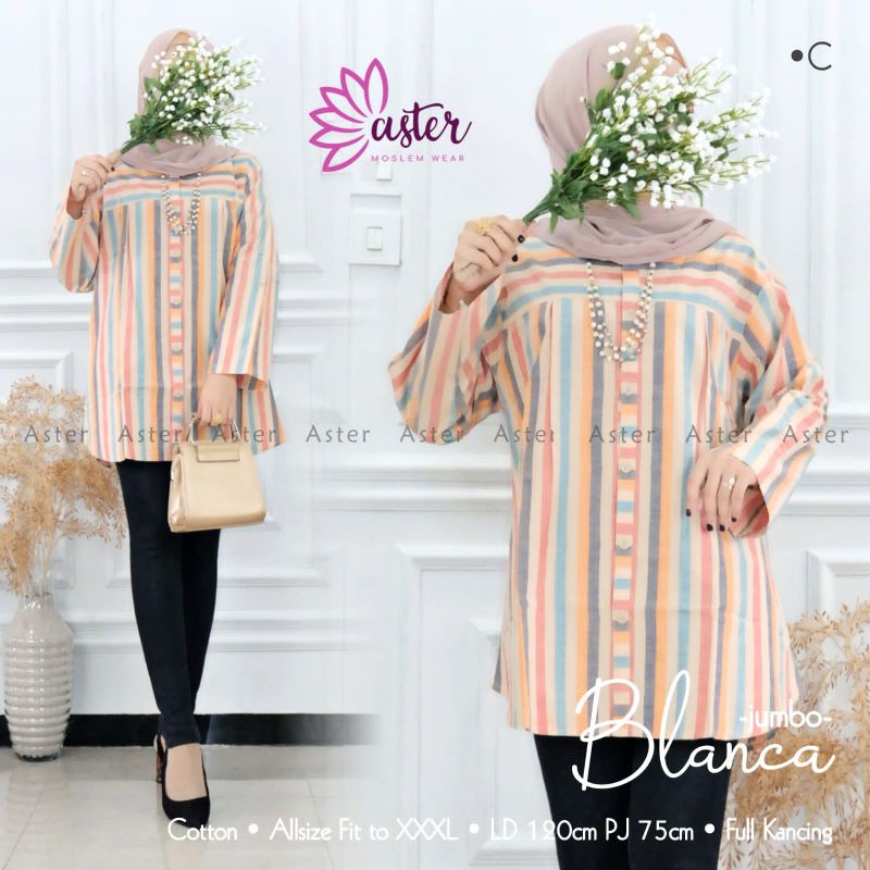 BLOUSE BLANCA JUMBO LD 120 BAHAN COTTON BY ASTER