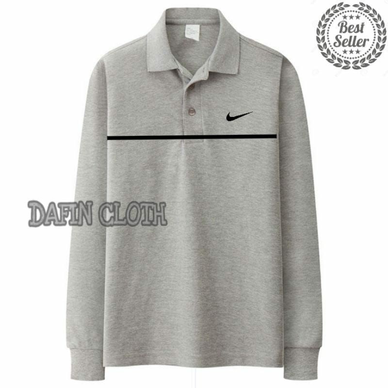 POLO SHIRT - KAOS KERAH - LENGAN PANJANG - NIKE STRIP