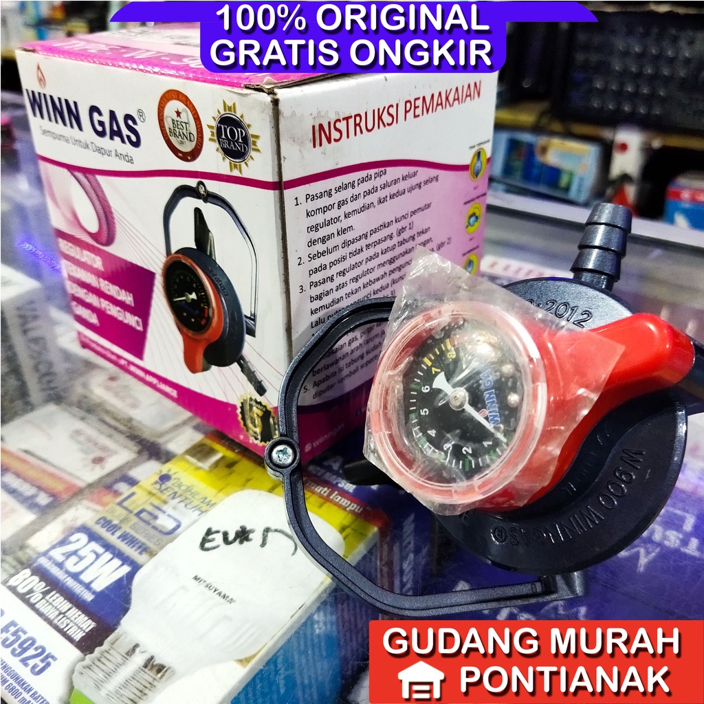 Regulator Wingas W 900 M win gas pengunci ganda cekak double lock anti bocor awet dan aman