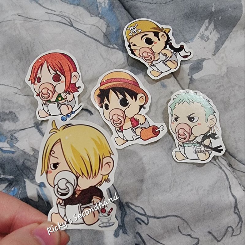 

5pcs Stiker One Piece sticker Waterproof Anti Air lucu anime onepiece op baby cute