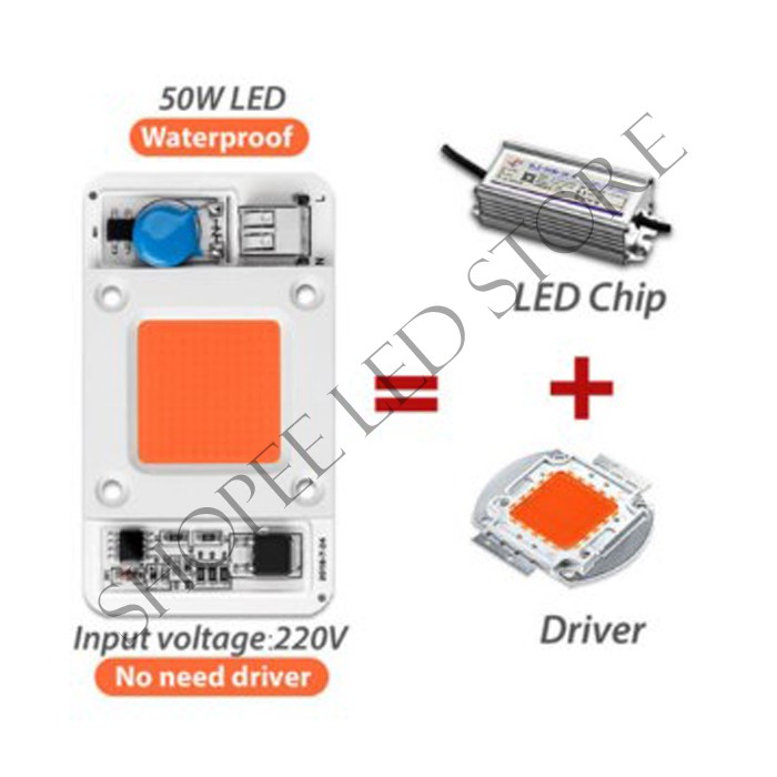 NEW !!! HPL COB 50WATT 220VOLT ( 180-300V ) SOLDERLESS DRIVERLESS LAMPU SOROT WARNA WARNI