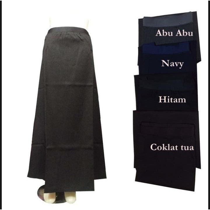 ROK GURU / ROK BAHAN KERJA PINGGANG KARET WANITA/ROK A LINE PINGGANG KARET WANITA