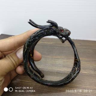  Gelang  akar  Bahar  hitam ukir naga AD 33 Shopee  Indonesia