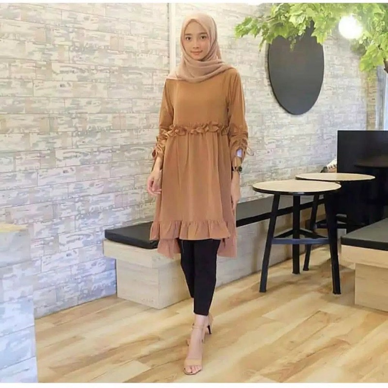 TUNIK REMPEL POLOS / TUNIK POLOS REMPEL BERBAHAN WOLFIS
