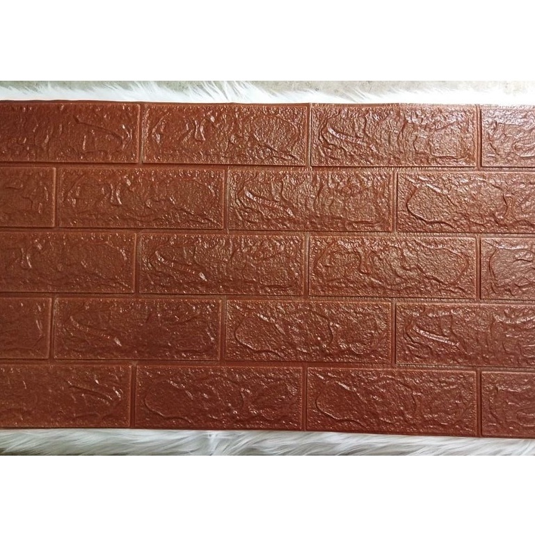 Wallpaper Dinding Foam 3D Kecil Motif Batu Bata / Wallpaper Dinding Foam GM509 / 521 [1KG=26PCS]-DARK BROWN