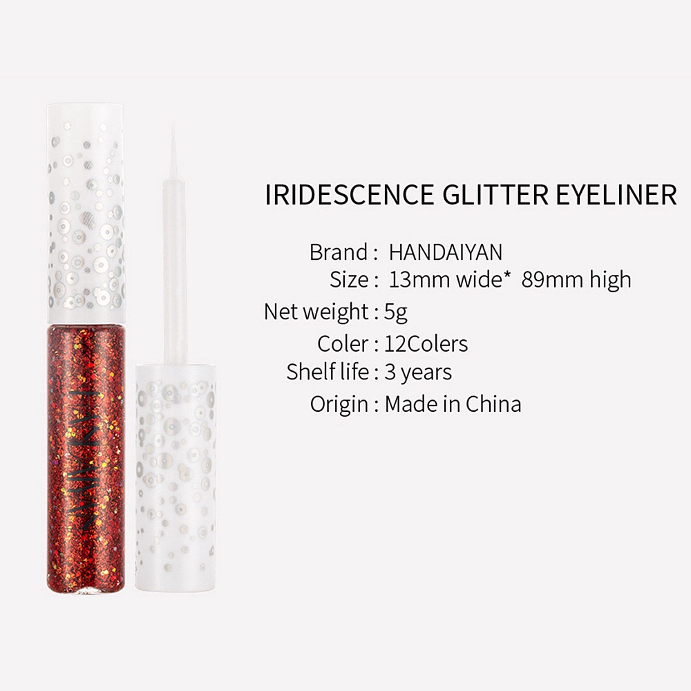 HANDAIYAN  Eyeliner Eyeshadow Starlight Waterproof 12colors  Long Lasting Party Shining Sequins Liquid Eye Liner Shimmer Eye makeup