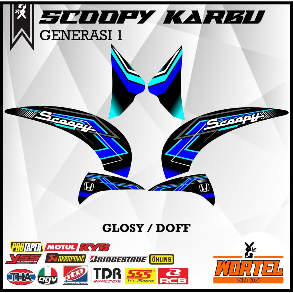 Striping Scoopy-Sticker Lis Decal Motor Scoopy Karbu Racing Simpel Elegan